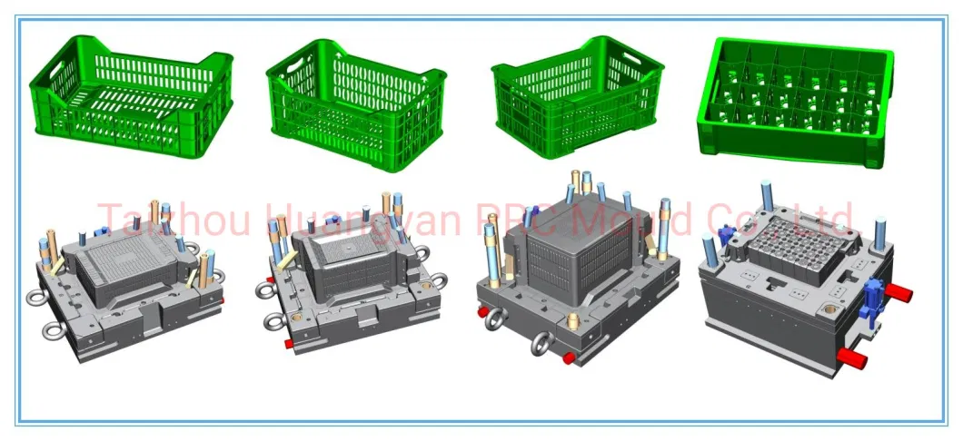 Automatic Plastic Injection Transport Turnover Tool Meat Vegetable Seafood Fruit Milk Pepsi Beer Container Crate Box Mold Mould 718h P20 Metal